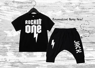 Rockin' One Birthday Outfit: Baby Boy Pants Set