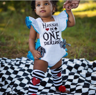 Alice ONEderland Birthday Romper Outfit: First Birthday Costume