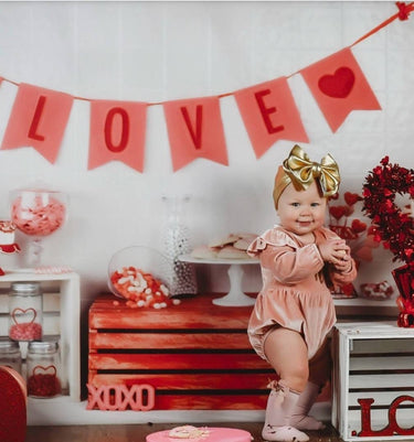 1st Birthday Velvet Romper: Pink and Gold Outfit