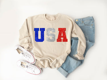 USA Baby Bodysuit: 4th of July Glitter Patriotic Shirt