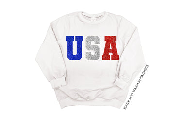 USA Baby Bodysuit: 4th of July Glitter Outfit