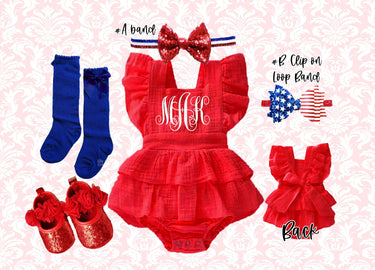 Personalized 4th of July Romper: Patriotic Baby Outfit
