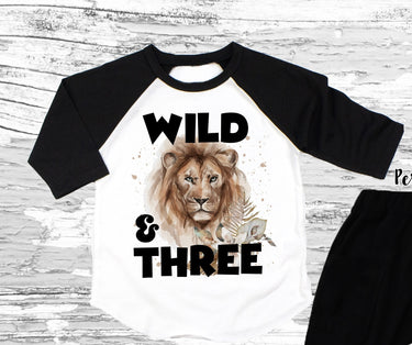 Birthday boy outfit Wild and Three 3rd birthday LION