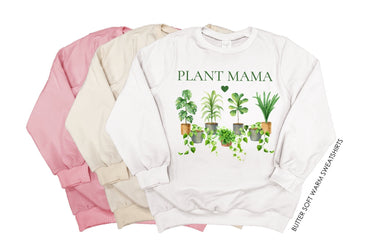 Plant Mama Sweatshirt: Botanical Graphic Mom Gift