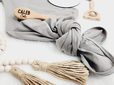 Personalized Knotted Baby Gown: Custom Newborn Gift Set