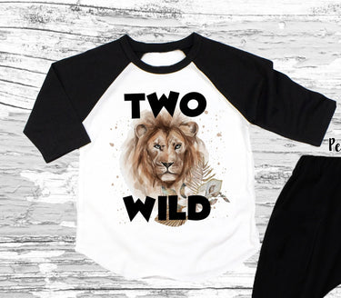 Two Wild Lion 2nd Birthday Outfit: Personalized Harem Pants Set