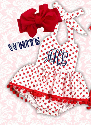 4th of July Baby Romper: Patriotic Star Outfit, Personalized