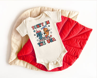 Retro Party in the USA Baby Bodysuit - 4th of July Outfit