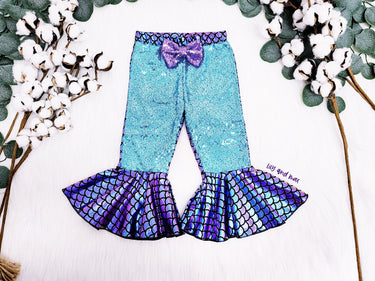 Mermaid Sequin Bell Bottom Pants: Toddler Birthday and Halloween Costume
