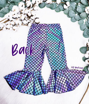 Mermaid Sequin Bell Bottom Pants: Toddler Birthday and Halloween Costume
