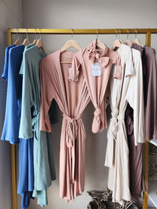 Bamboo Baby Knotted Gown: Soft Newborn Take Home Outfit, maternity robe