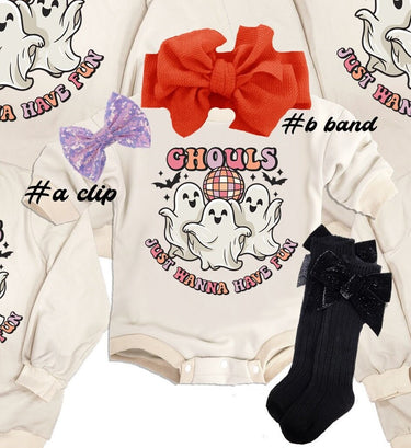 Retro Halloween Baby Outfit: "Ghouls Just Wanna Have Fun" Sweatsuit