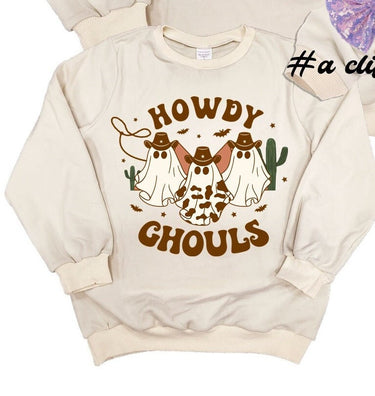 Howdy Ghouls Halloween Baby Outfit: Retro SweatSuit Romper