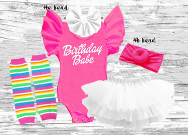 80s Workout Costume: Birthday Babe Leotard, Tutu, Leg Warmers, gym outfit, Headband White glitter