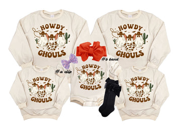 Howdy Ghouls Halloween Baby Outfit: Retro SweatSuit Romper