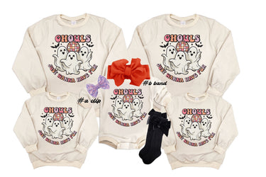 Retro Halloween Baby Outfit: "Ghouls Just Wanna Have Fun" Sweatsuit
