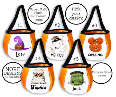 Personalized Plush Halloween Candy Bag: Trick or Treat Basket