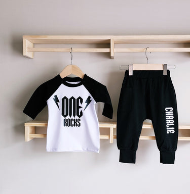 One Rocks Birthday Outfit: Rock 'n' Roll First Birthday Pant Set