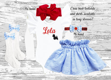 Personalized Dorothy Costume: Gingham Skirt Set, Wizard of Oz Outfit