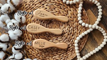 Baby Hair Brush | Personalized newborn engraved Wooden Comb