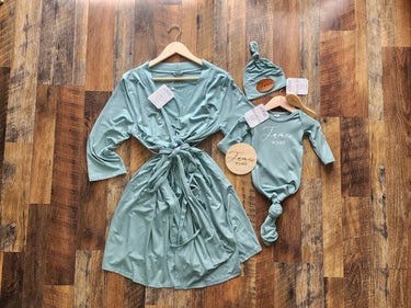 Bamboo knotted gowns,  Maternity Nursing Hospital Robes, take home baby boy girl outfit