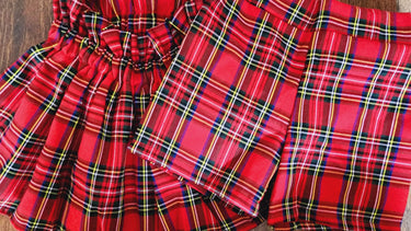 Red Tartan Baby Boy Shorts: Soft Plaid Christmas Outfit