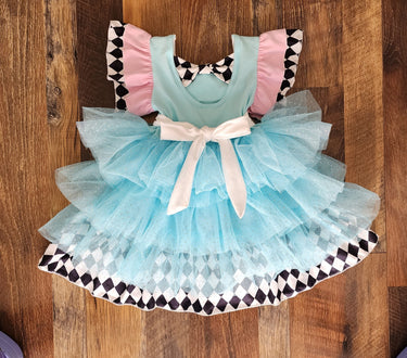 Alice ONEderland Birthday Dress: Costume Outfit, Bow Headband & Socks