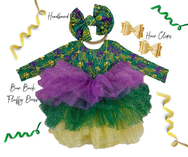 Mardi Gras Tutu Dress: Fluffy Baby Girl Outfit