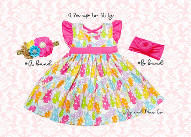 Easter Peeps Baby Girl Dress: Rainbow Tutu Outfit
