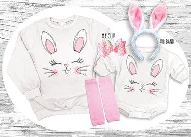 Easter bunny face baby Sweatsuit or sweatshirt