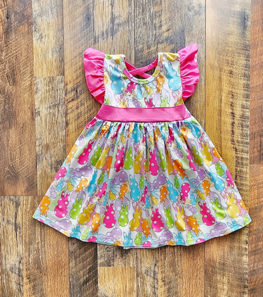 Easter Peeps Baby Girl Dress: Rainbow Tutu Outfit