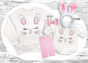 Easter bunny face baby Sweatsuit or sweatshirt