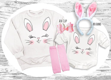 Easter bunny face baby Sweatsuit or sweatshirt