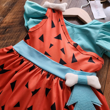 Prehistoric Cave Girl Costume Dress with Headband