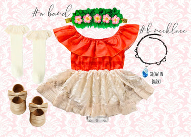 Hawaiian Romper Costume Set For Girls