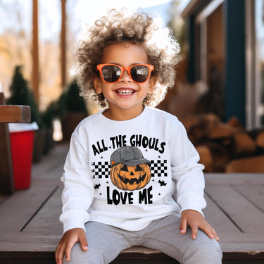 Funny Halloween Boy Shirt: All the Ghouls Love Me, Cozy Sweatshirt