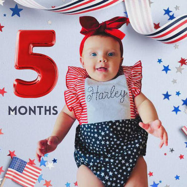 Personalized 4th of July Baby Romper: Patriotic Girl Outfit