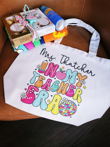 Personalized Teacher Tote Bag: "In My Teacher Era" Canvas Gift