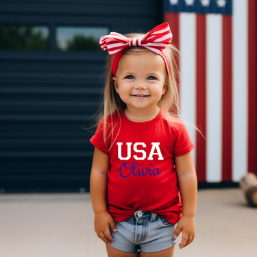 4th of July Baby Girl Tee: Patriotic USA Outfit