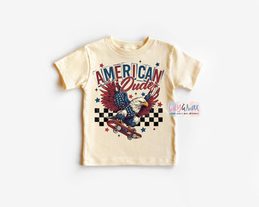 USA Baby Bodysuit, 4th of July Eagle Checkered Shirt