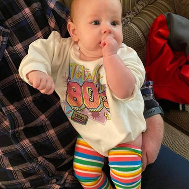 Halloween Neon 80s Baby Romper costume