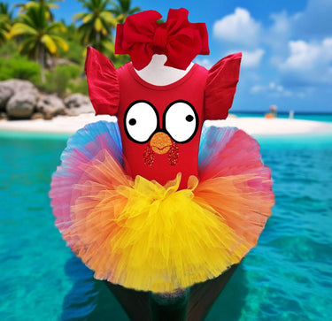 Rooster girl Costume: Polynesian Princess Hawaiian Island Girl chicken Tutu Set