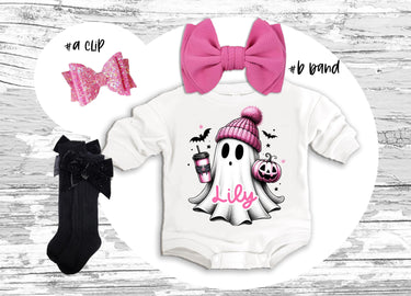 Personalized Ghost Halloween Baby Romper Costume: Soft, Cozy Sweatsuit
