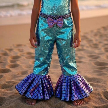 Mermaid Sequin Bell Bottom Pants: Toddler Birthday and Halloween Costume