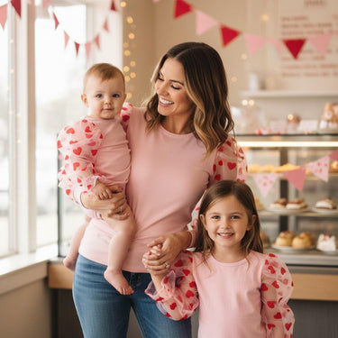 Valentine's Day Girl Dress: Pink Heart Tulle Tutu, matching mom shirt
