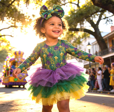 Mardi Gras Tutu Dress: Fluffy Baby Girl Outfit