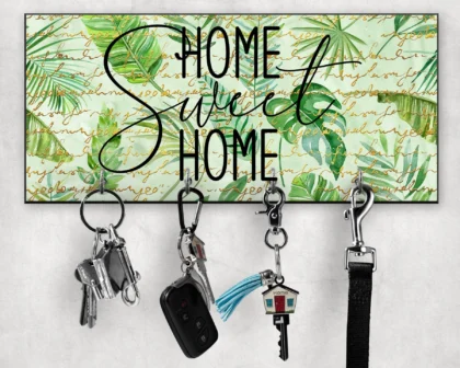 HOME SWEET HOME KEY RING HOLDER-GREEN