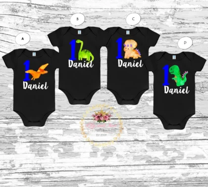 1ST BIRTHDAY BOY DINOSAUR BODYSUIT