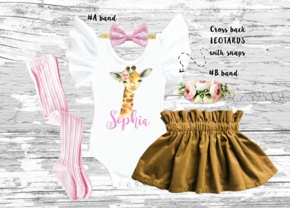 1ST BIRTHDAY GIRAFFE GIRL OUTFIT