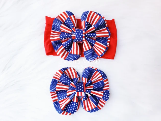 4TH OF JULY MESSY BOW HEADWRAP ORCLIP12